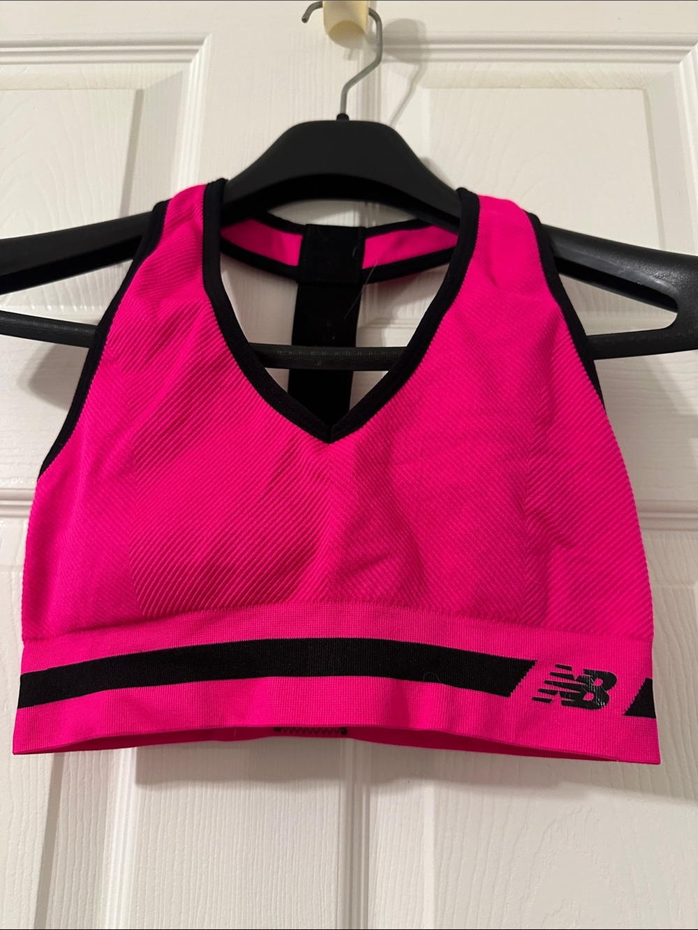 New Balance Hot Pink and Black Racerback Sports Bra